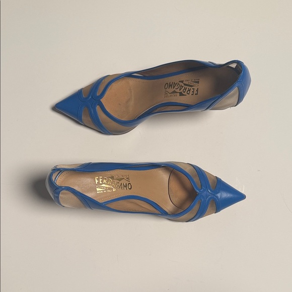 Salvatore Ferragamo Shoes - Salvatore Ferragamo Blue kitten Heels